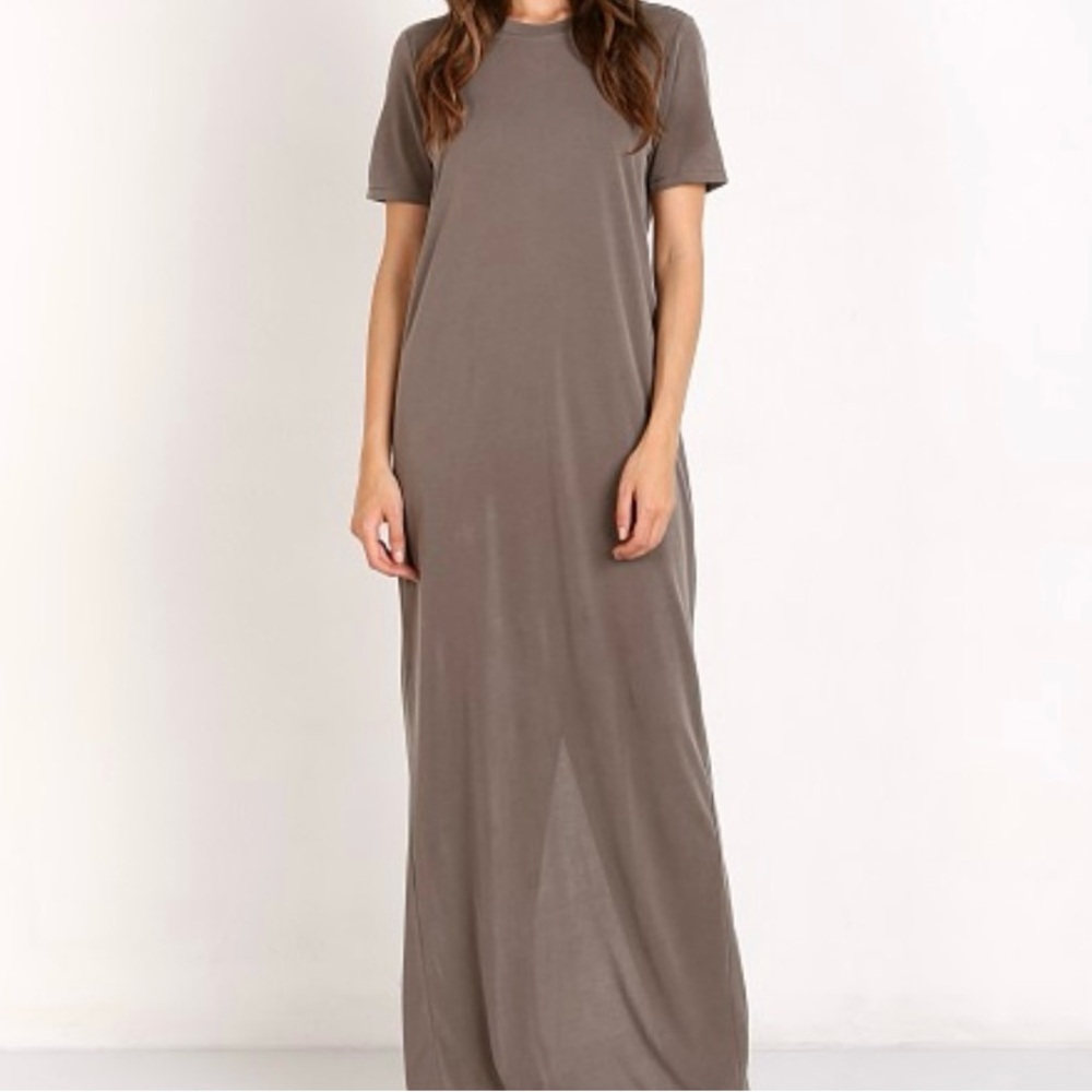 Bella Luxx Modal Blend Tshirt Dress Gray Maxi  – Size Small
